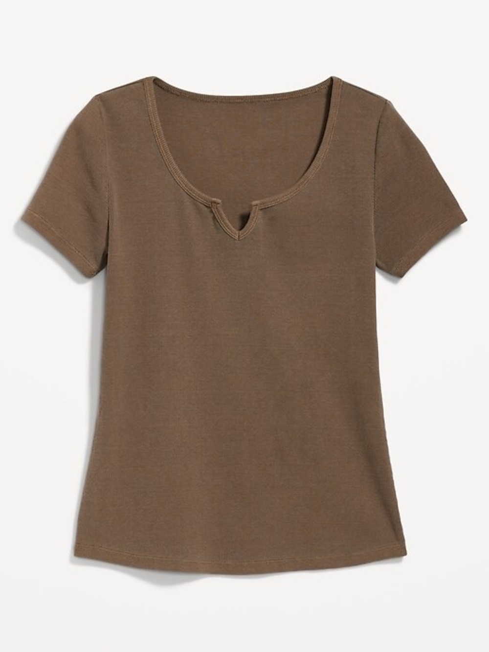 Old Navy Women’s Short Sleeve Notch Neck Tee - Brown